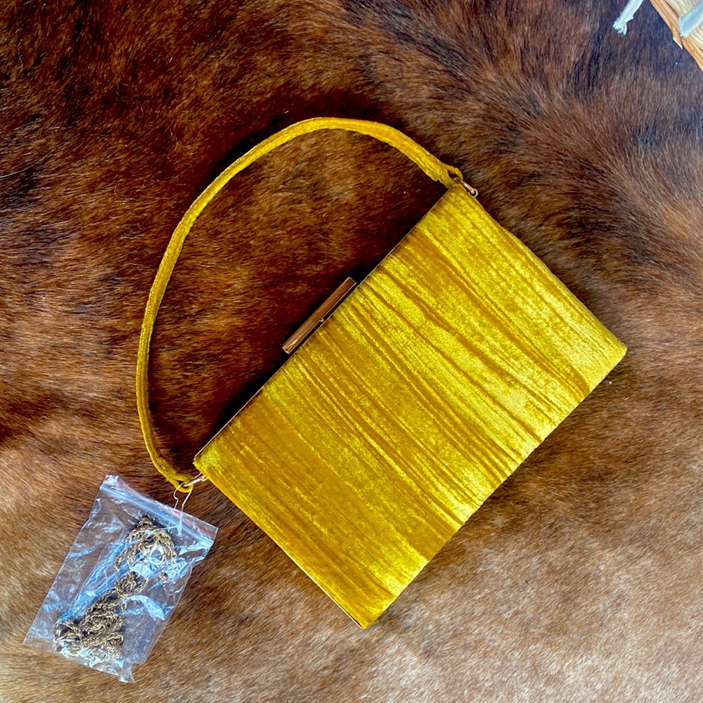 Zara; textured velvet;  gold in color; Brand new; never used